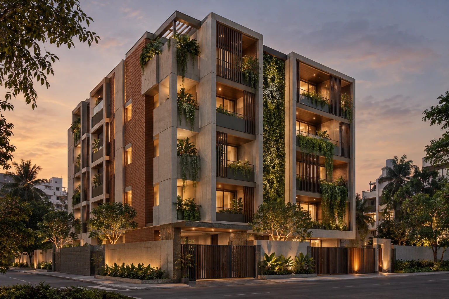 Sample apartments construction concept