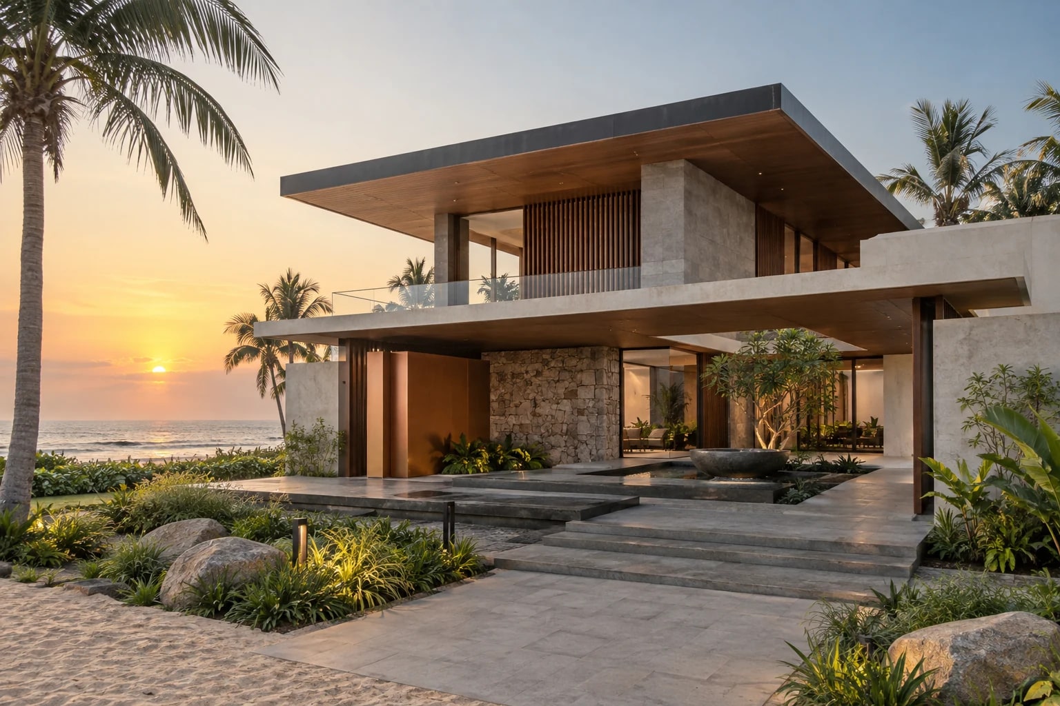 Sample coastal villa construction concept
